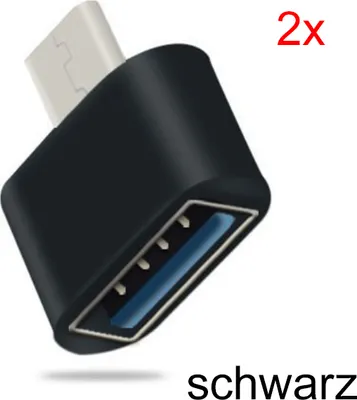Produktbild von USB-C auf USB 3.0 OTG Adapter USB-Stick MacBook Xiaomi Samsung Buchse Samsung 2x schwarz