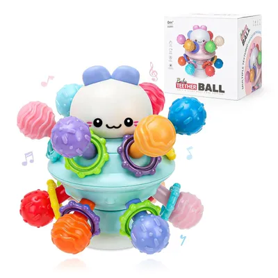 Produktbild von Greifball Baby-Spielzeug,sensorische Beißring-Spielzeuge, Sensorik Rassel Greifball Babyspielzeug aus Silikon, Montessori-Frühbildungs, Babyrassel