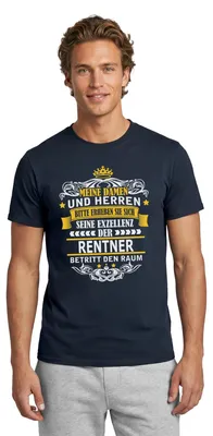 Produktbild von Spreadshirt Seine Majestät Der Rentner Lustiger Spruch Männer T-Shirt, 3XL, Navy