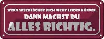 Produktbild von vianmo Blechschild 10x27 cm wenn Arschlöcher dich nicht Dekoration Spruch Zitat