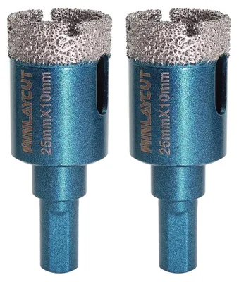 Immagine prodotto di Trapano a tazza diamantato da 25 mm, set di 2 pezzi, con gambo esagonale, per la foratura di granito e marmo