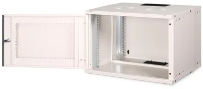 Produktbild von Digitus Wandgehäuse SOHO Pro - 483 mm (19") - 540x400 mm (BxT), Wandmontiertes Regal, 7U, 60 kg, Sperrschloss, Verbessertes Kabelmanagement, Hellgrau