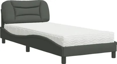 Produktbild von vidaXL Bett mit Matratze "Hvar" Dunkelgrau 90x200 cm Stoff