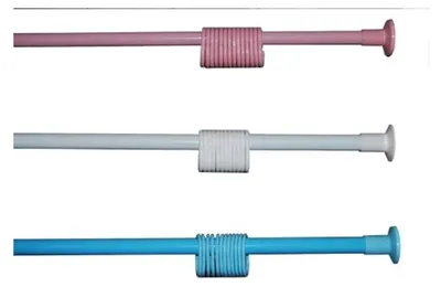 Produktbild von Teleskop-Duschvorhangstange 120-210 cm Blau inkl. Ringe für Badewannen und Duschen
