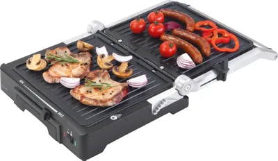 Produktbild von ECG KG 300 deluxe | kontaktní gril | 3 provozní polohy | Nastavitelná výška horní desky | Variabilní nastavení teploty | Vyjímatelné grilovací desky |