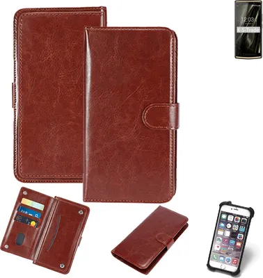 Produktbild von K-S-Trade 360° Hülle kompatibel mit Oukitel K7 Pro braun Kunstleder Case BookCase WalletCase Kunstlederederhülle Handyhülle, Rundumschutz Bumper