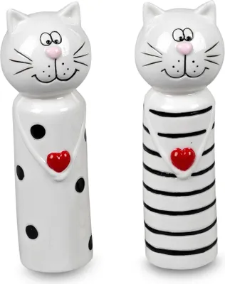 Produktbild von Deko Katze schwarz-weiss 15cm Porzellan Sortierter Artikel Lieferumfang 1 Stück