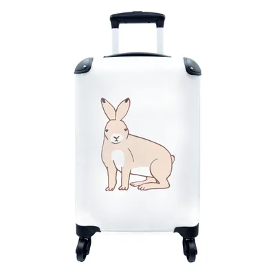 Produktbild von MuchoWow® Koffer Handgepäck Trolley Rollkoffer Kleine Reisekoffer mit 4 Rollen - Kaninchen - Kinder - Weiß - Jungen - Mädchen - Cabin Size < 55x40x23 cm & 55x40x20 cm - Kinderkoffer - Kabinenkoffer - Boardgepäck - Reise-Box - Reisekoffer - Reisegepäck - Koffer mit Bild - Trolley für Kinder