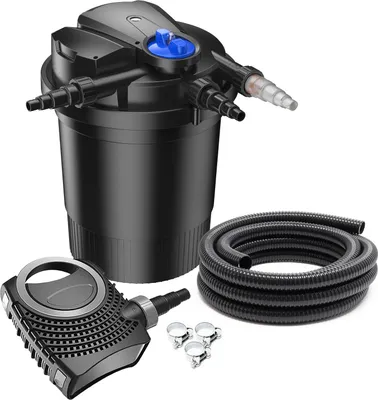 Produktbild von SunSun Komplettset: CPA-10000 Teichdruckfilter bis 12000 L mit 11 Watt UV-C Teichklärer, NEO3800 SuperEco Teichpumpe 3600l/h 20W, 5m Teichschlauch 38 mm (1 1/2"), Schlauchschellen W1 44-47mm