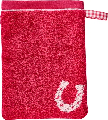 Produktbild von Dyckhoff Waschhandschuh Pferdefreunde pink, 16 x 21 cm