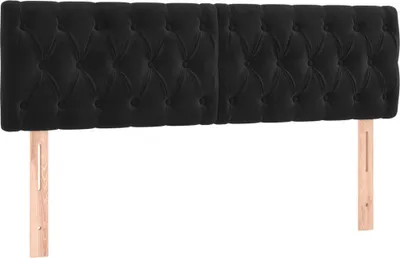 Produktbild von vidaXL Kopfteile Schwarz 160x7x78/88 cm Samt