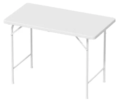 Immagine prodotto di Tavolo da campeggio - Tavolo pieghevole in plastica rettangolare - Portatile - Versatile - Per uso esterno - Bianco