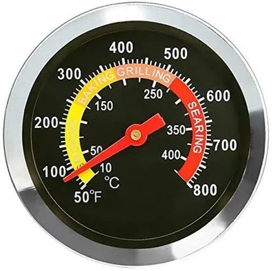 Immagine prodotto di Termometro per griglia in acciaio inossidabile, intervallo di temperatura 10-400 °C, diametro 6 cm