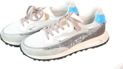 Produktbild von Hidnander Threedome Damen Sneaker Laufschuhe Sport grau Glitzer Grösse 41