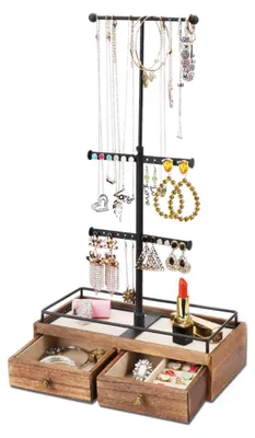 Produktbild von Confibel Schmuckständer – Schmuckhalter – Schmuck-Organizer – Halter für Uhren/Armbänder/Halsketten – Schmuckständer – 26 x 13 x 48 cm