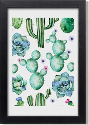 Produktbild von Bild 20x30 MDF-Rahmen, Wandkunst Kakteen