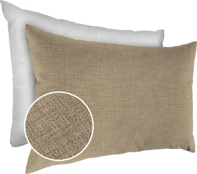 Produktbild von Dekokissen 30x50cm Kissenhülle mit Füllung Kissenbezug mit Reißverschluss Einfarbig Leinenoptik Uni Beigegrau