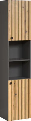 Produktbild von trendteam Bad Hochschrank Pure Bliss Evoke Eiche/Anthrazit Melamin B/H/T ca. 40/186/31 cm