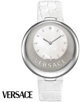 Produktbild von Versace 87Q99D498S001 Perpetuelle silber weiss Leder Armband Uhr Damen NEU
