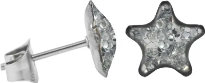 Produktbild von Ohrstecker Chirurgenstahl glitzernder Stern Farbe - Transparent