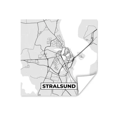 Produktbild von MuchoWow® Poster Stadtplan - Deutschland - Karte - Stralsund - Karte 75x75 cm - Wand Dekoration