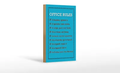 Produktbild von Holzschild Spruch 12x18cm Office Rules Office Regeln