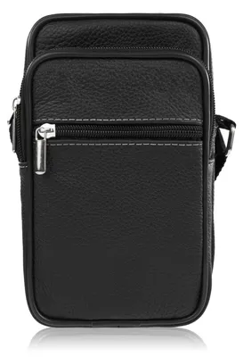 Produktbild von Herren Leder Umhängetasche klein schwarz Abruzzo ABR-37