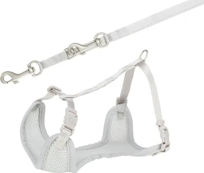 Produktbild von TRIXIE Junior Welpen-Softgeschirr mit Leine - hellgrau - 26–34 cm/10 mm