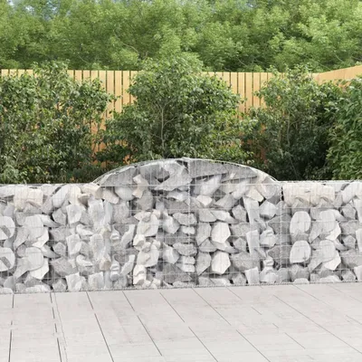 Produktbild von "Rabatt" Gabionen mit Hochbogen 5 Stk. - Stabile Konstruktion - 300x30x80/100 cm Verzinktes Eisen - Beete CC7385