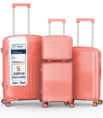 Produktbild von 4FLY Hartschalen Reisekoffer Set 4-teilig (S/M/L/XL) – mit TSA-Schloss, 4 Spinner-Doppelrollen, Kosmetiktasche, Handgepäck und Aufgabegepäck