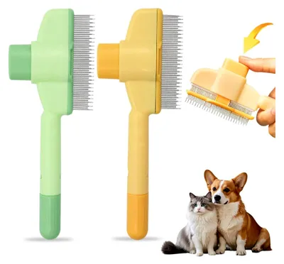 Produktbild von 2 Stück Fellblitz Bürste, Selbstreinigender Flohkamm für Haustiere, Haustierkämme für Katzen und Hunde zum Entfernen von Haaren und Knoten