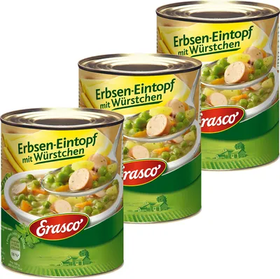 Obrázek produktu pro Erasco hrachový guláš s klobásami, šetrně připravený 800g 3-pack