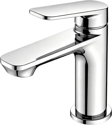Produktbild von Waschtischarmatur Chrom Massivmessing, Wasserhahn Bad Einhebelmischer