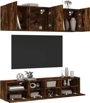 Produktbild von 5-tlg. Wohnwand Räuchereiche Holzwerkstoff 3216515