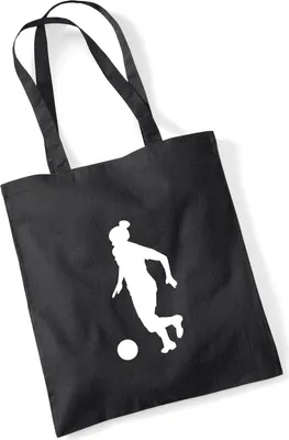 Produktbild von Huuraa Jutebeutel Soccer Fußball 10 Liter Black Baumwolle Tasche Geschenkidee