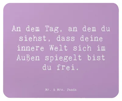 Produktbild von Mr. & Mrs. Panda Mousepad Spruch Selbstreflexion Freiheit - Lavendeltraum - Geschenk, Selbstliebe, Zitat, Mouse Pad, Mauspad, Stimmung, Selbstverwirklichung, mousematte