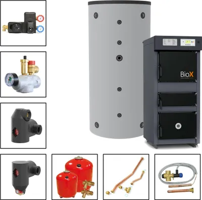Produktbild von Solarbayer Holzvergaserset BioX 35-2A Variante A mit 1xSLS-2200 Pufferspeicher