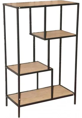 Imagen del producto de DOCHTMANN, estantería para libros, estilo Colorado, color roble, 4 estantes, metal, 69x33x114 cm