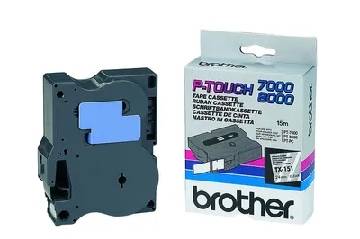Immagine prodotto di Brother TX151 - Nero su trasparente - Rotolo (2,4 cm x 8 m)