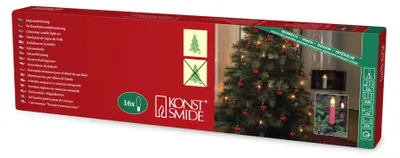 Weihnachtsbaum-Lichterkette, 16 rote Lampen, 230 V, 48 W, grün