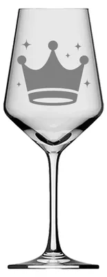 Produktbild von Valhalla Weinglas elegant mit Kronen-Gravur 350ml spülmaschinenfest