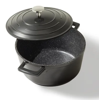 Immagine prodotto di STONELINE® Cocotte rotonda 20 cm nera | con coperchio