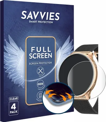 Produktbild von 4x Savvies Fullscreen Schutzfolie für Banlvs G35 1.32" Displayschutz Folie Fullcover Klar Transparent