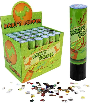 Image de 24 pièces Party Popper dinosaures multicolores - env. 20 cm