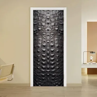 Productafbeelding van 2 Stuks Zelfklevende Deursticker - 3D Krokodillenleer