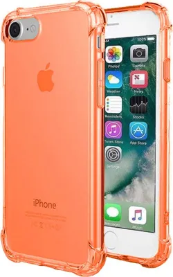 Image de Smartphonica iPhone 6/6s Plus
  housse en silicone transparente antichoc avec bumper - Orange