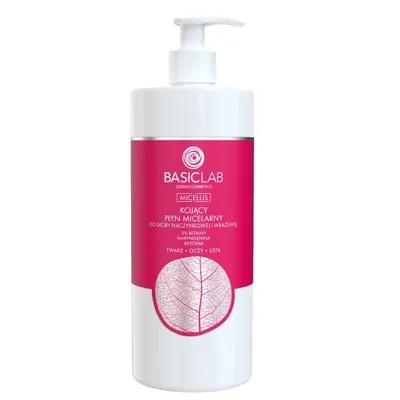 Immagine prodotto di BasicLab Lozione micellare lenitiva per pelli vascolari e sensibili 2% Betaina naringenica ed Ectoina, 500ml