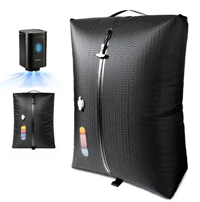 Vakuumbeutel für Reisen, 45 l, mit Pumpe, schwarz, 1 Stück