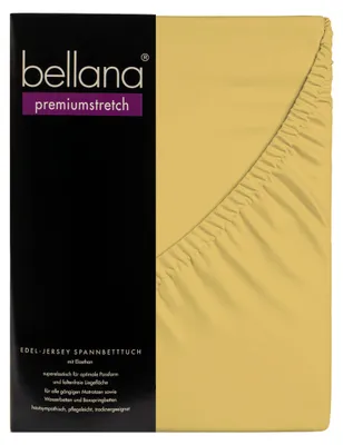 Produktbild von Bellana premiumstretch - Edel-Elastic-Jersey Spannbetttuch  90-120 x 200-220 cm weizen 165g/m², 95% gekämmte Mako Baumwolle, 5% Elasthan