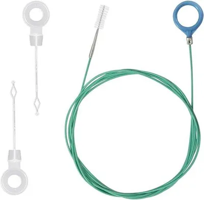 Obrázek produktu pro Sada na čištění odpadů se 2 čisticími zátkami, kartáčem na čištění potrubí, kartáčem na čištění ventilačního potrubí a nástavcem na čištění střešních oken (3 metry) – pro úzká odpadní potrubí